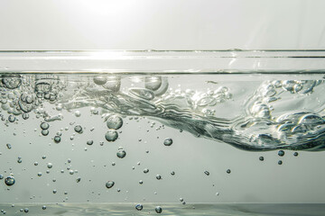 Wall Mural - A glass of water with a lot of bubbles