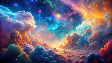 Wall Mural - Nebula abstract background resembling a colorful cosmic cloud, nebula, abstract, background, space, galaxy, stars