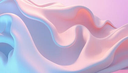 Wall Mural - a soft abstract background featuring smooth, flowing waves in pastel blue and pink tones. perfect fo