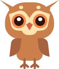 Canvas Print - Owl color icon. Wise night bird character