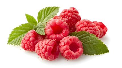 Raspberries isolated on white background