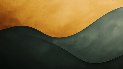 Wall Mural - abstract background forming a two-tone design with wavy shapes, featuring a dark green color in the 