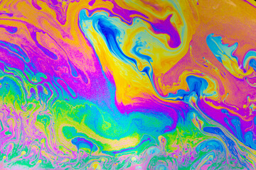 Wall Mural - psychedelic multicolored background abstract. rainbow colors. patterns background. photo macro shot 