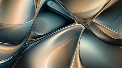 Wall Mural - Captivating metallic waves flow in a modern, elegant design, blending technology and art seamlessly