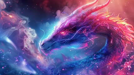 Sticker - Mystical Dragon in a Galaxy of Light