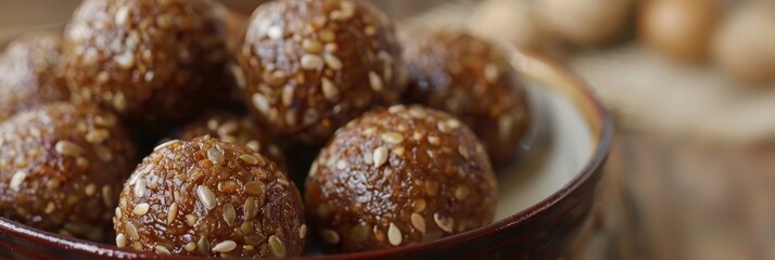 Canvas Print - Delectable Sweet Energy Balls with Flax Seeds