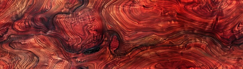 Wall Mural - Richly figured cocobolo wood with vibrant reddish tones, ideal for luxury knife handles, luxury wood texture, artisan elegance