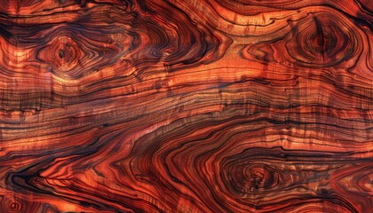 Canvas Print - Richly polished cocobolo wood with warm, reddish tones, perfect for luxury furniture accents, luxury wood texture, classic warmth