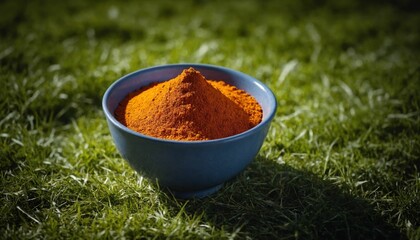 Poster - Paprika in a bowl with a nature background, healthy eating