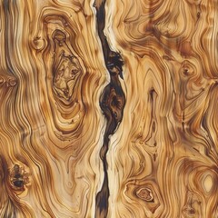 Canvas Print - Polished olive wood with rich, swirling grain, perfect for luxury kitchenware, luxury wood texture, gourmet design