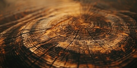 Canvas Print - Circular Log Wood Texture in Rich Brown Color