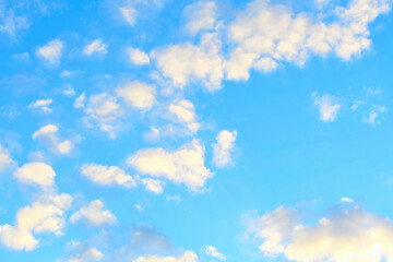 Blue sky background with clouds at twilight