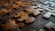 © JCreative - Wooden Jigsaw Puzzle with One Missing Piece Symbolizing Final Challenge