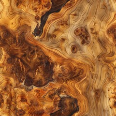 Canvas Print - Richly polished rosewood burl with chaotic grain patterns, perfect for luxury veneers, luxury wood texture, artistic luxury