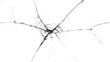 Cracked screen texture black line illustration isolated. Surface destruction or break effect, wall ground damage fracture, split fissure from earthquake impact, window glass destroy