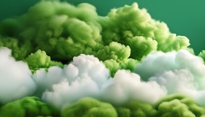 falling green clouds abstract background banner