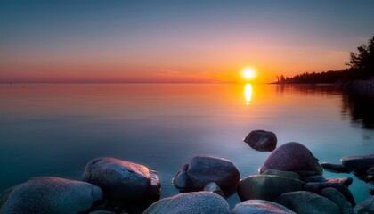 Wall Mural - lake ontario at dawn