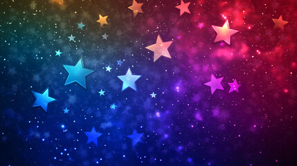 Wall Mural - colorful starry background with galaxy and sparkle effects, vibrant blue, pink, purple, and neon hue