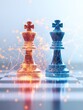 © ggamyuii - Strategic Vision: An Abstract Chessboard of Digital Pieces for Business Decision-Making