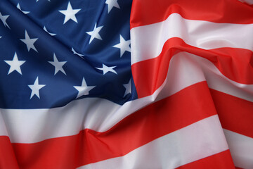 Wall Mural - Flag of USA as background, top view