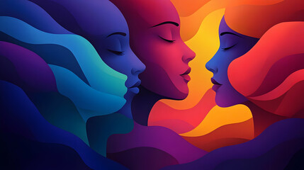 Wall Mural - Celebrate Women's Equality Day with Vibrant Abstract Art