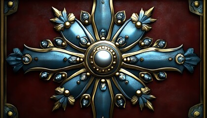 Poster - Ornate Metal Inlay with Pearl Centerpiece