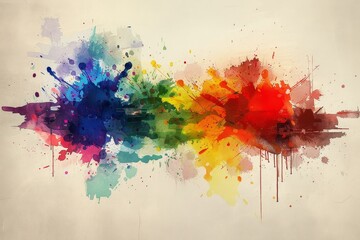 Poster - Watercolor Abstract Canvas with Vivid Splashes