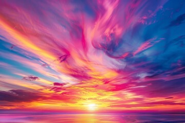 Canvas Print - Sunset Symphony in Orange, Pink, and Purple