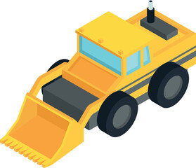 Wall Mural - Front loader machine isometric icon. Construction tractor