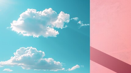 Wall Mural - Frame Border Background with Cloud Computing Concept and Blue Sky for Modern Technology Themes