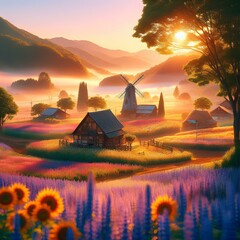 Wall Mural - Korean field outdoors nature.