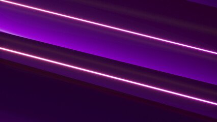 Wall Mural - online neon light lines on an abstract gradient purple diagonal linear background utilized while cre