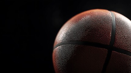 Poster - Close Up of a Basketball with a Dark Background