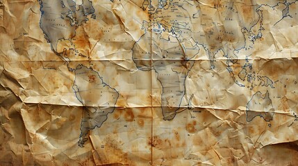 Vintage map textures and overlays, aged paper look, 