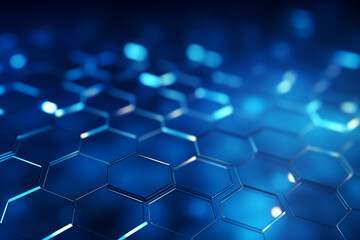 Wall Mural - abstract blue hexagons pattern background for design.hi-tech science and research concept innovation