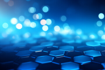 Wall Mural - abstract blue hexagons pattern background for design.hi-tech science and research concept innovation