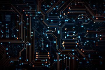 Wall Mural - abstract technology digital circuit line electronic network data innovation concept background.