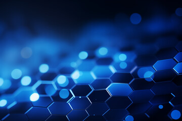 Wall Mural - Abstract blue hexagons pattern background for design.Hi-tech science and research concept innovation.