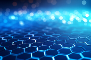 Wall Mural - abstract blue hexagons pattern background for design.hi-tech science and research concept innovation