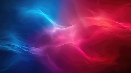 Poster - Abstract gradient waves in pink and blue hues. Background image of red and blue contrast gradient color with glittering and glowing color. Soft and fluid design for backgrounds and graphics. AIG51.