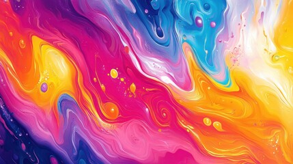 Wall Mural - Vibrant abstract background with swirling colors and fluid shapes, creating an energetic and dynamic atmosphere.