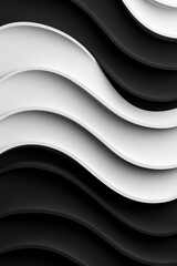 Wall Mural - abstract black and white wavy texture creates a dynamic, modern aesthetic. ideal for backgrounds, mi