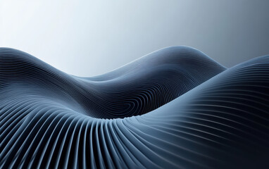 Wall Mural - elegant abstract waves with a soft blue gradient, showcasing smooth lines and curves, great for mode