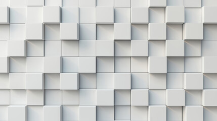 Wall Mural - abstract geometric white cubes background. of a pattern made of square blocks with shadows creating 