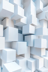 Wall Mural - abstract white cubes background, geometric pattern and futuristic design, perfect for modern art, di