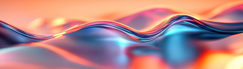 Wall Mural - abstract wavy lines in vibrant colors creating a mesmerizing background with smooth curves and a ble