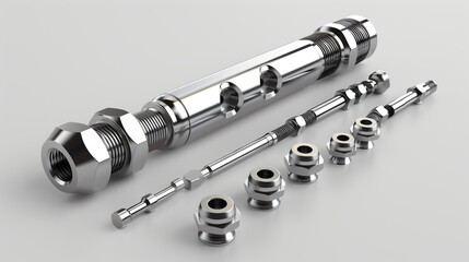 a 3d render of a mechanic s spark plug socket set