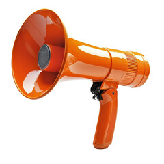 Bright orange megaphone for communication.