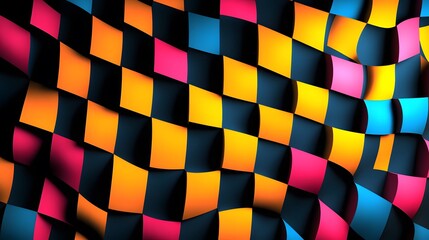 Wall Mural - abstract colorful checkerboard pattern background