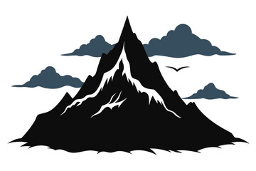 mountain black  silhouette color vector illustration E.eps